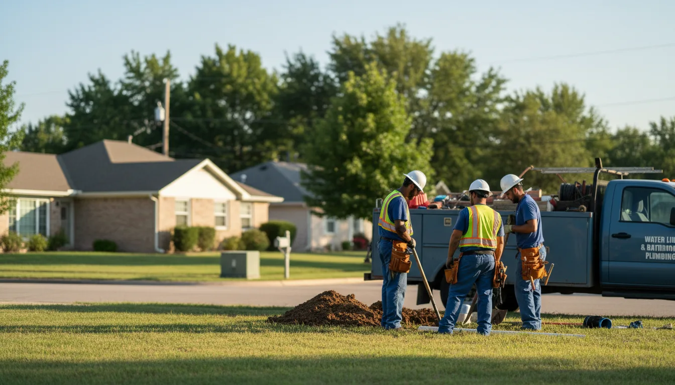 Residential water line and bathroom plumbing service in Lawton, OK